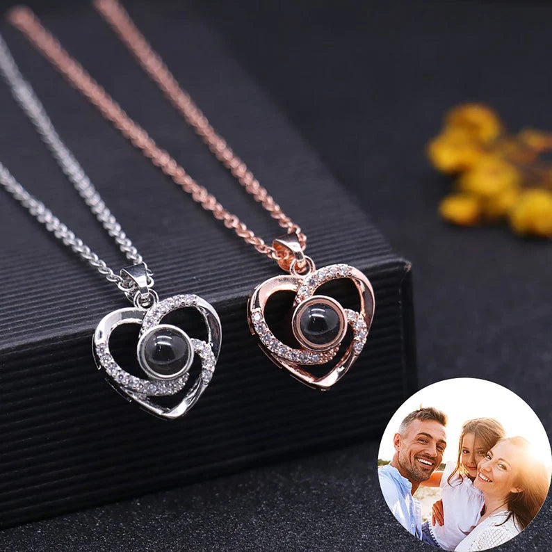 Personalisierbare Herz Kette mit Diamanten