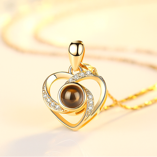Personalisierbare Herz Kette mit Diamanten